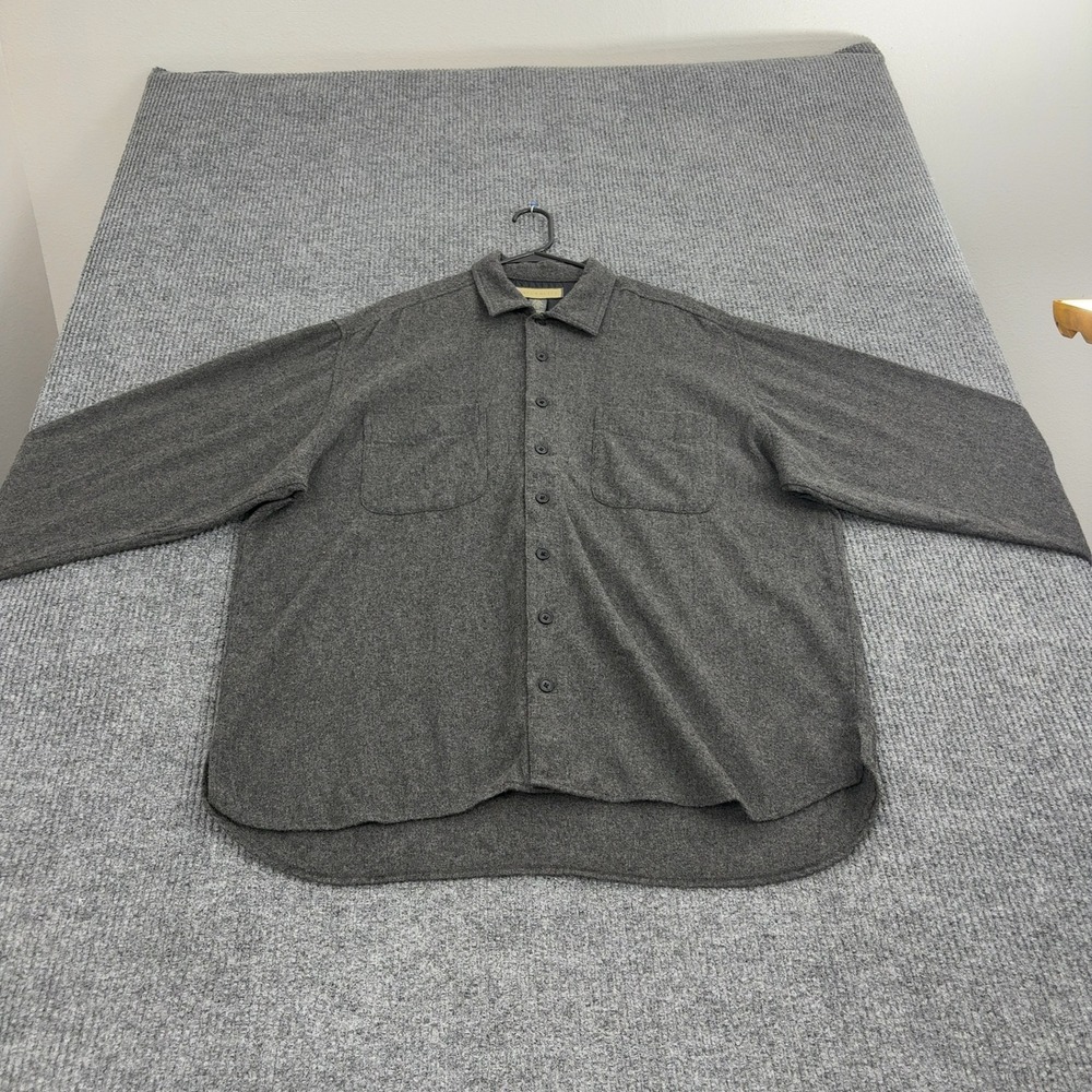 Naturalife Button Up Shirt Mens XXL Grey Wool Blend Long Sleeve Casual‎ Workwear